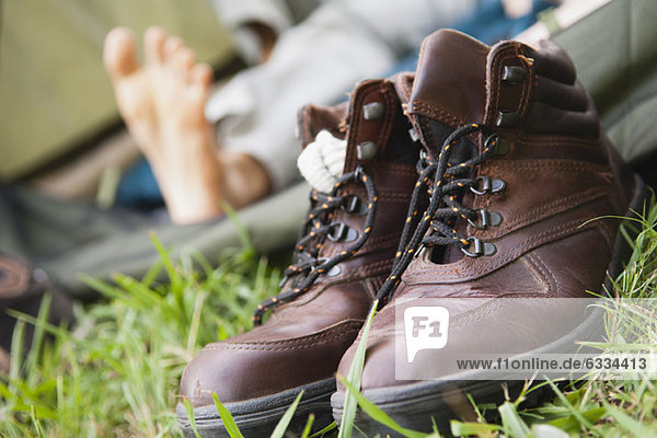 Hiking boots  close-up