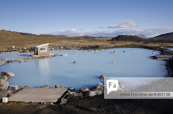 Jar_boe_in thermal bath  Myvatn Nature Baths  the Blue Lagoon of the North  Nor_urland eystra region  or north-east region  Iceland  Europe