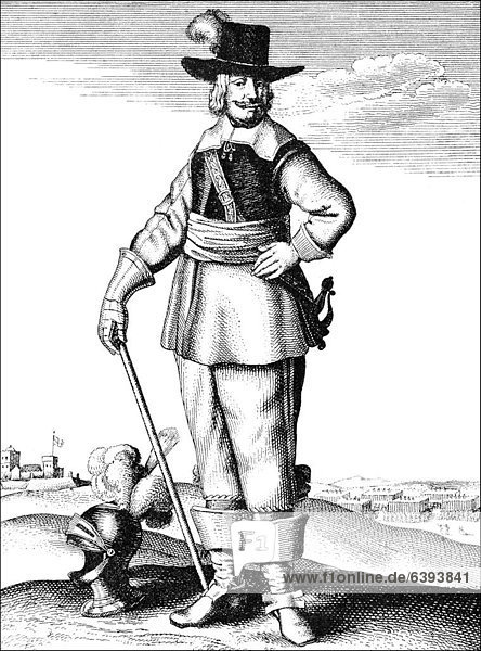 Historische Zeichnung  Portrait von Robert Devereux  2. Earl of Essex  1565 - 1601  ein britischer Politiker und Feldherr