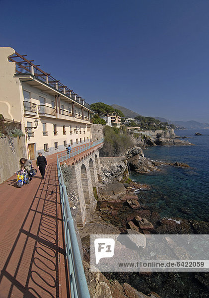 Italy  Liguria  Genoa  Nervi village  Anita Garibaldi walkway