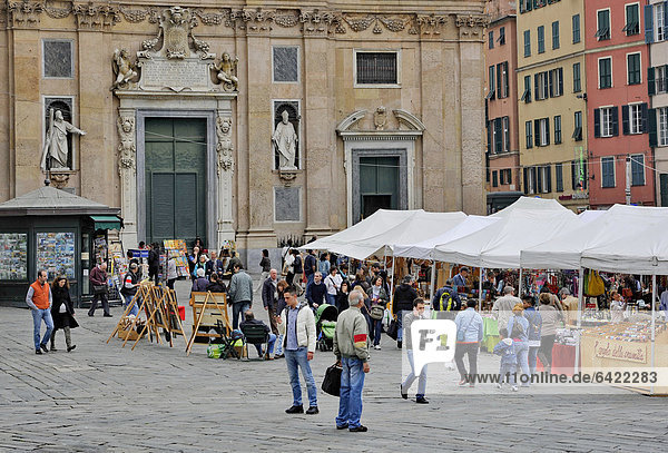 Italy  Liguria  Genoa  market in Piazza Matteotti
