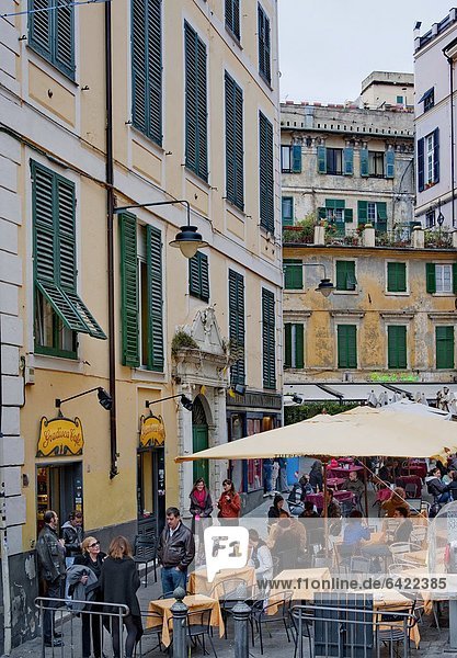 Italy  Liguria  Genoa  Piazza delle Erbe  famous square for aperitivo in historical centre