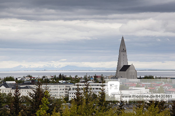 Kirche Hallgrimskirkja  Reykjavik  Island  Europa