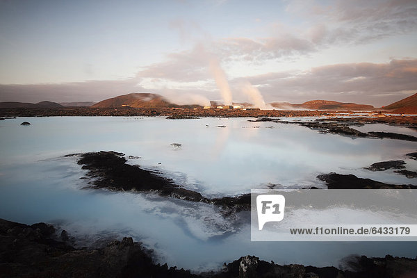 Kraftwerk Europa blau Heiße Quelle Island Lagune Halbinsel Reykjanes