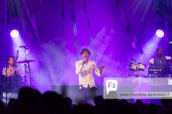 The Lebanese-British singer  composer and producer Michael Holbrook Penniman alias Mika live in the Luzernersaal of the KKL at the Blue Balls Festival in Lucerne  Switzerland  Europe