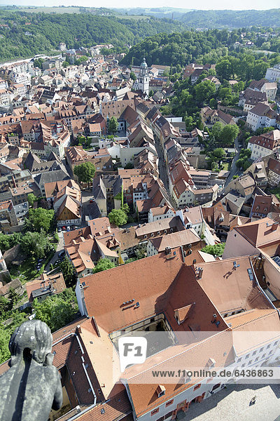 Blick über Meißen vom Dach des Meißner Doms  Sachsen  Deutschland  Europa