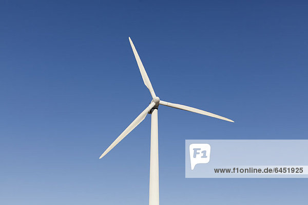 Low view of a wind turbine