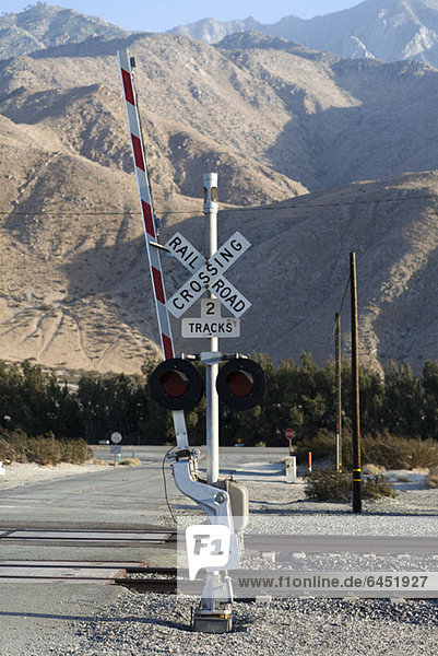 Detail of a railroad crossing