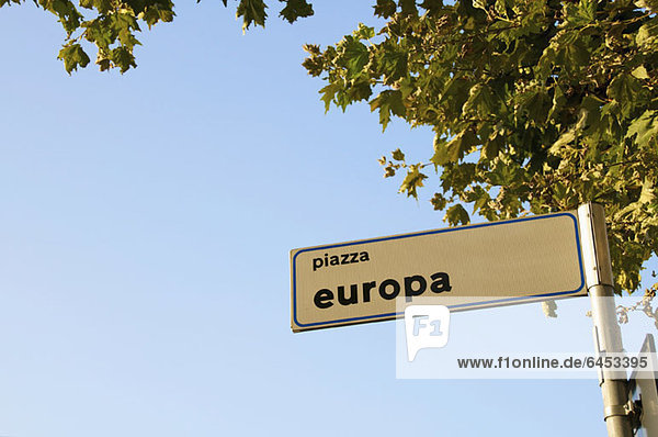 Schild für Europa piazza