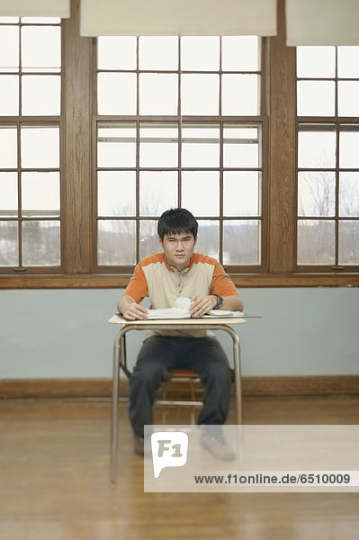 Portrait  Jugendlicher  Junge - Person  Klassenzimmer