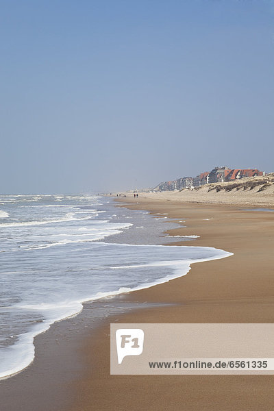 Belgium  View of beach  Blankenberge town in background