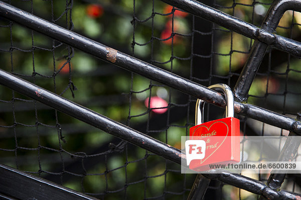 Padlock at the civil registry office in Erfurt  Thuringia  Germany  Europe  PublicGround