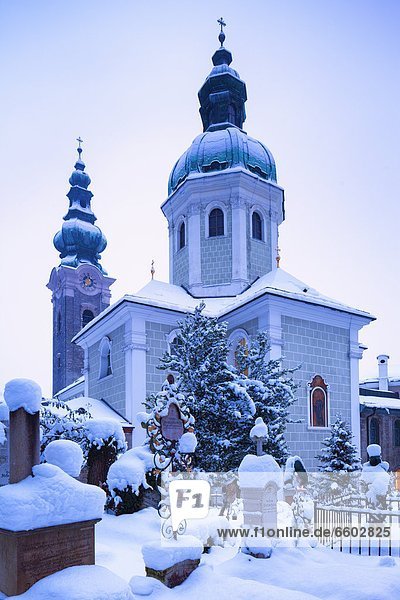 Cemetery of St Peter's Abbey in winter Salzburg Austria