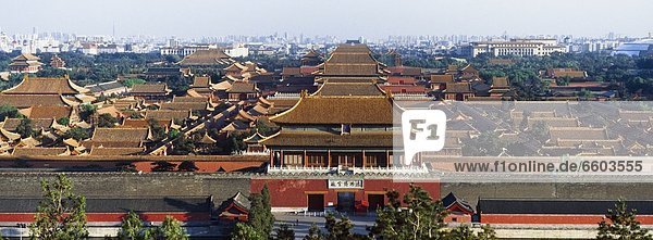 View Of The Forbidden City At Dusk From Jingshan Park.