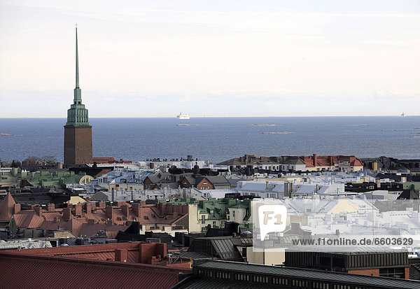 Panorama mit Mikael Agricola Kirche in Helsinki Finnland Europa