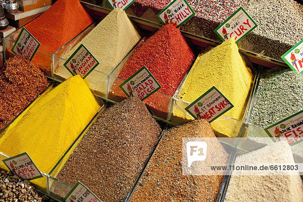 Spice shop in Egyptian Bazaar  Close Up