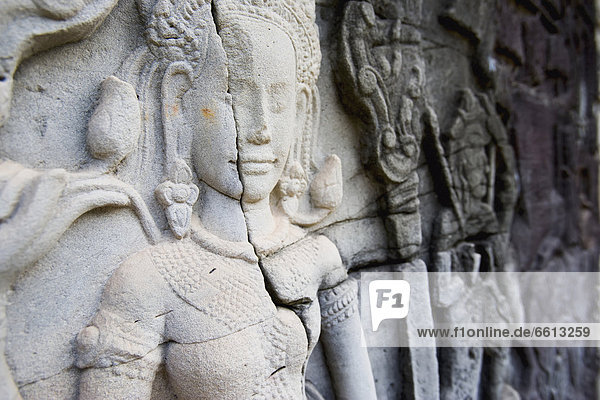 Wand  schnitzen  Angkor  Kambodscha  Aufführung  Siem Reap
