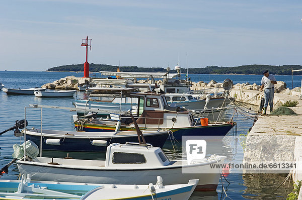 Boats at Fazana village harbor  Croatia