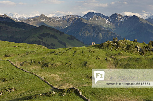 Panoramic Mountain View From The Hornköpfl Hut. Kitzbüheler Horn. Kitzbuehel. Tyrol. Austria. Photo © Chris Parker / Axiom