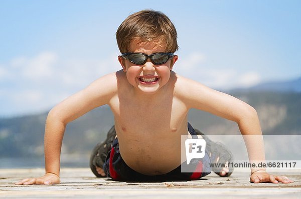 Child Does A Pushup