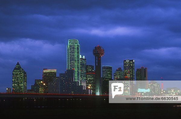 Skyline At Night  Dallas  Texas  U.S.A.