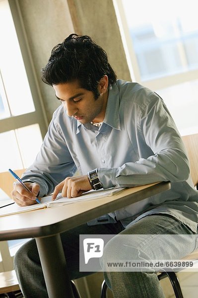 Male Student Studying