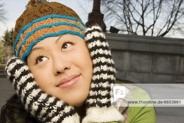 Woman Posing With Winter Accessories