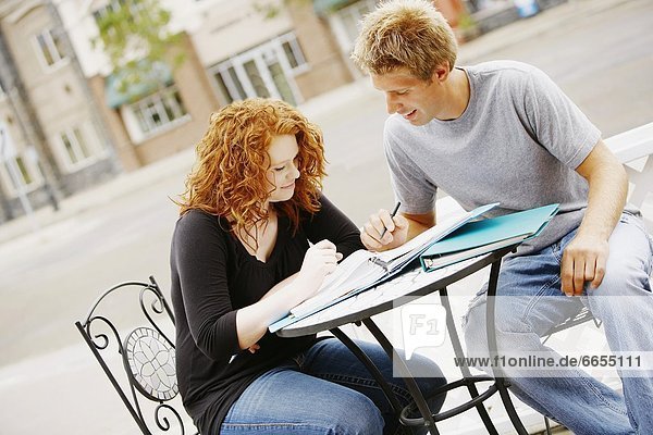 Couple Studying Together