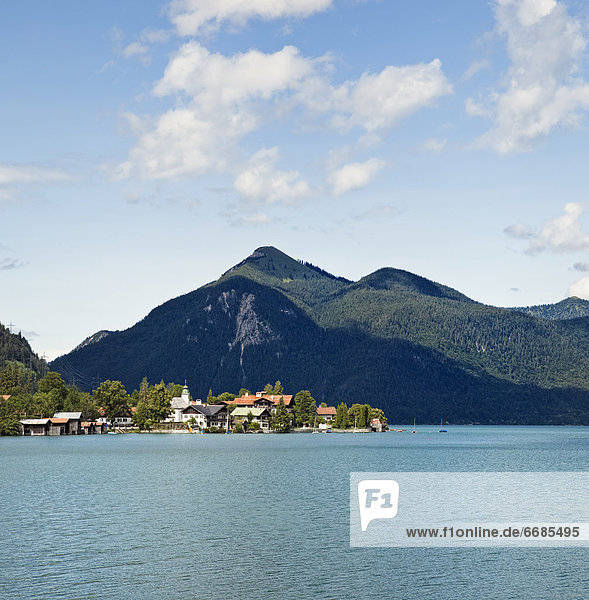 Mountainside Town and Lake
