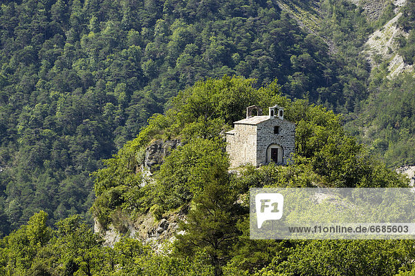 Stone Chapel Perched on a Peak