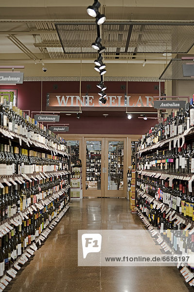 Wine Aisle in a Supermarket