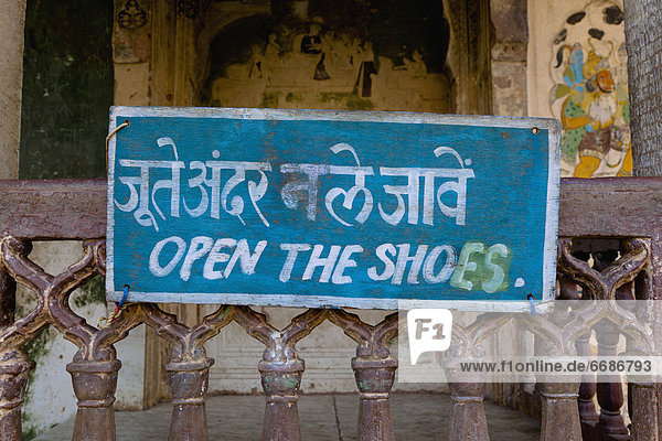 Sign at a Hindu Temple