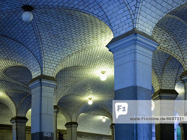 Subway Station Interior  New York  NY