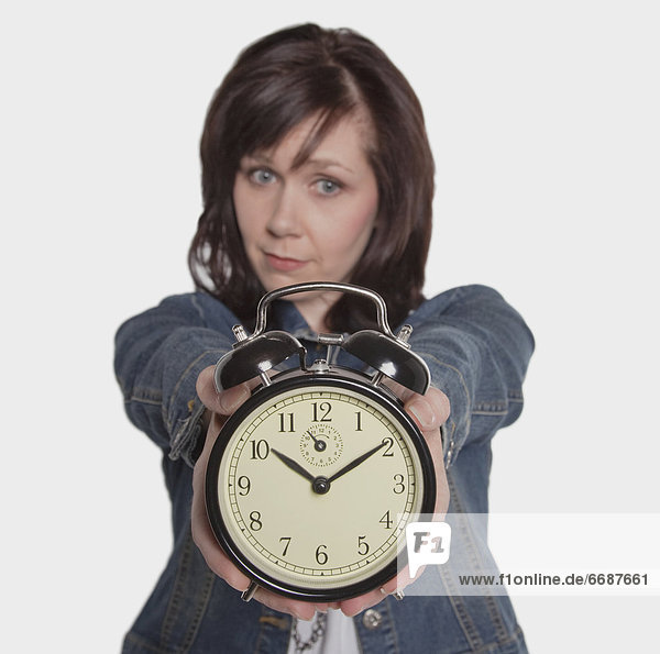 Woman Focusing On The Time