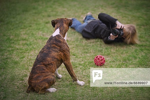 Frau Hund fotografieren jung