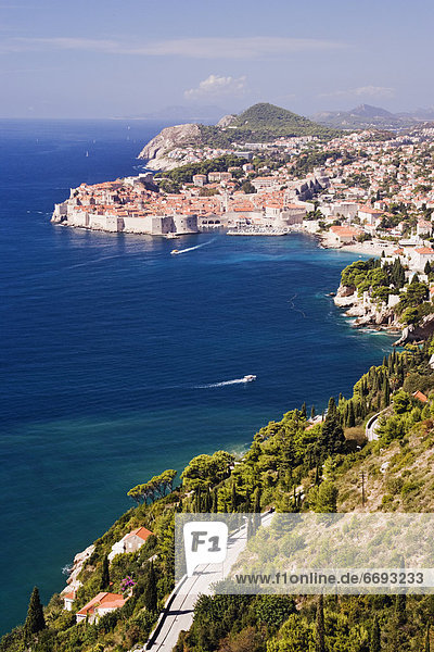 Küste Stadt Ansicht Dubrovnik alt