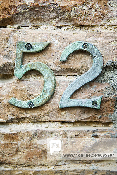 Wand Ziegelstein Nummer