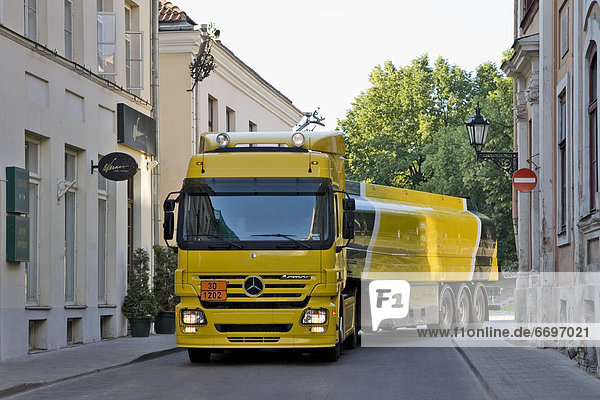 Yellow And Black Fuel Truck