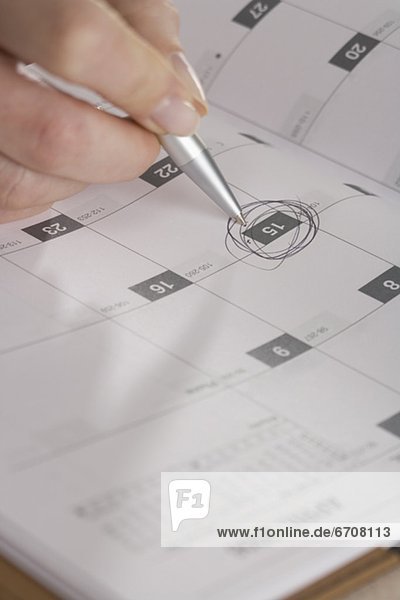 Frau Tag Markierung Kalender