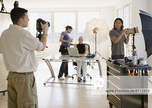 Business photo shoot in studio
