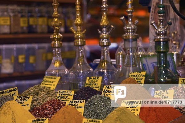 Spices In Marketplace  Istanbul  Turkey