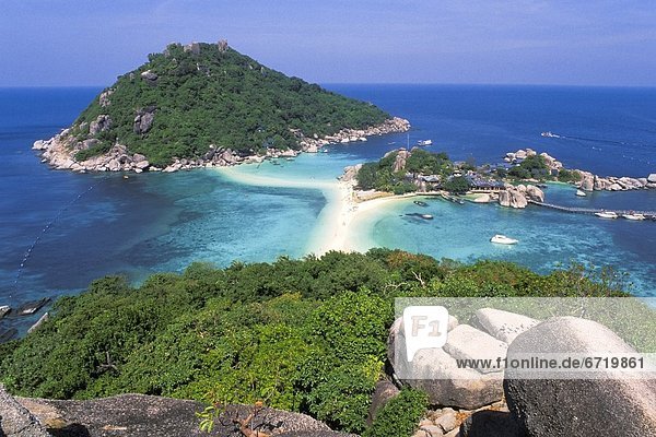 Aerial View Of Koh Nang Yuan Islands Off Koh Tao  Thailand