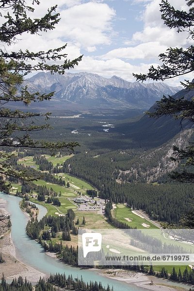 Golf Course Next To Bow River  Banff National Park  Alberta  Canada