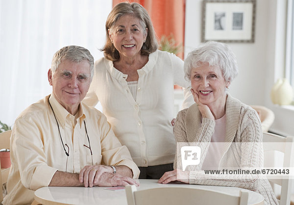 Senior adults in retirement community