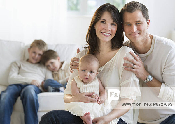 Family in their living room