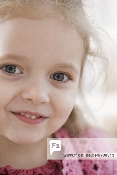 Close up of girl smiling
