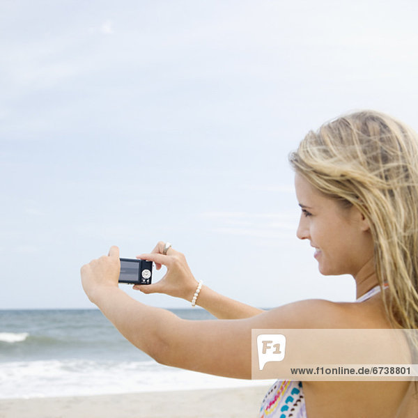 Frau  Fotografie  nehmen  Ozean