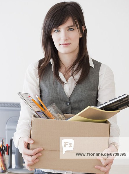 Portrait  Frau  tragen  Büro  Gegenstand  jung