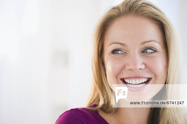 USA New Jersey Jersey City Portrait of young attractive woman