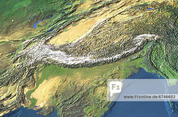 Berg Landkarte Karte Himalaya